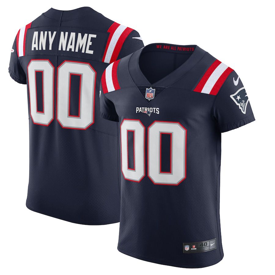 Men New England Patriots Nike Navy Vapor Elite Custom NFL Jersey->customized nfl jersey->Custom Jersey